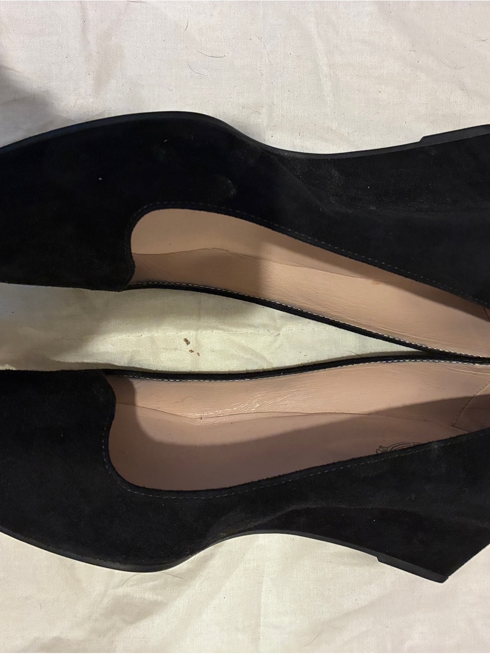 Tod's Black Suede Low Heel Loafers